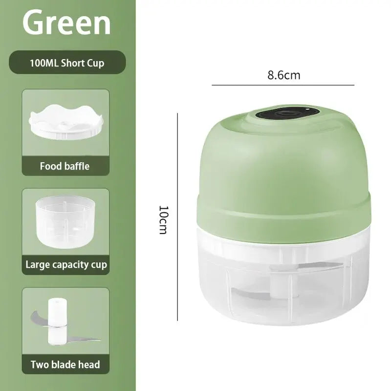 250ML USB rechargeable mini electric garlic chopper vegetable cutter for kitchen food preparation