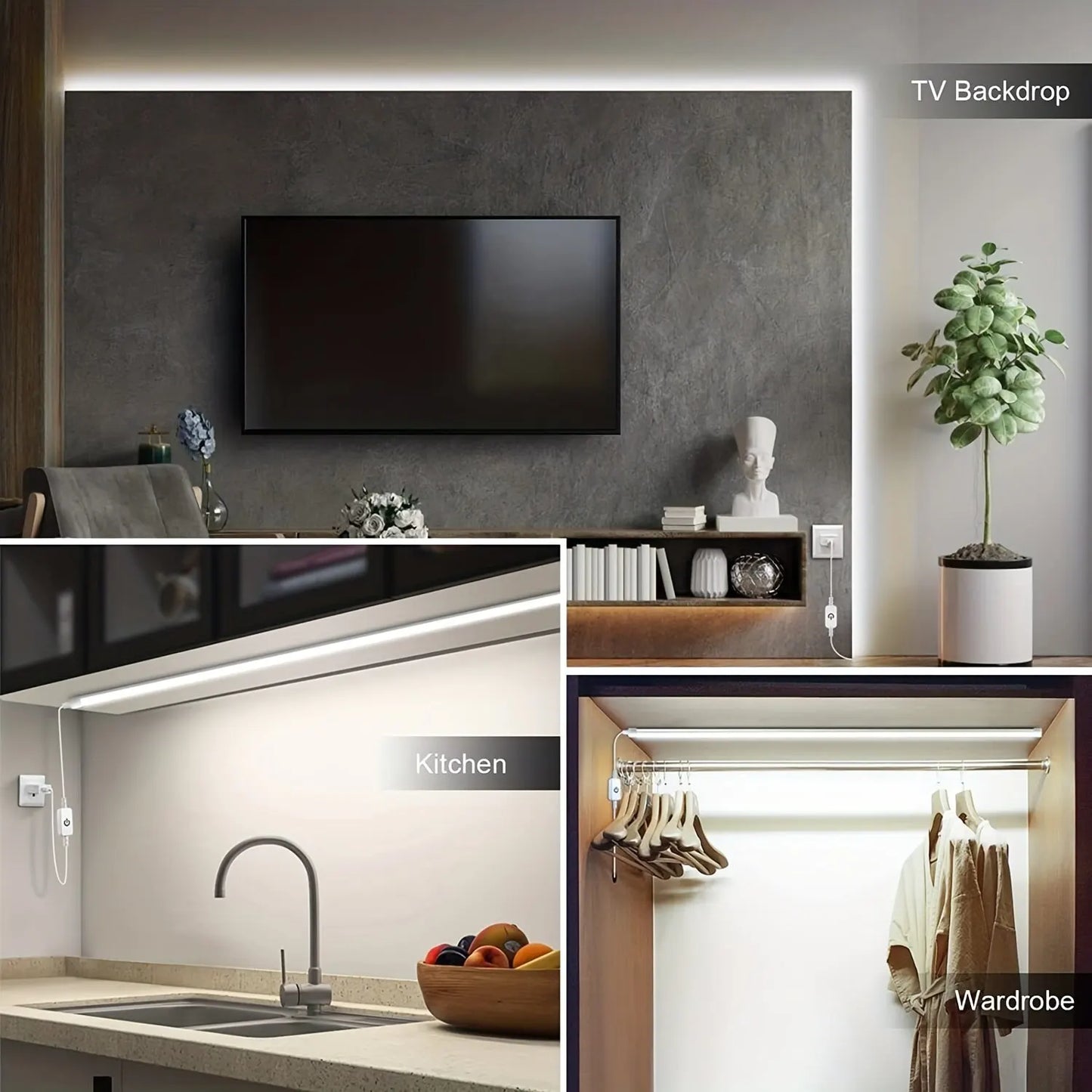 waterproof flexible LED neon tape lights for bathroom cabinet TV background bedroom living room and modern home decor