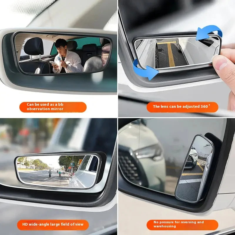 Car auxiliary rearview convex blind spot mirror wide angle adjustable side mirror