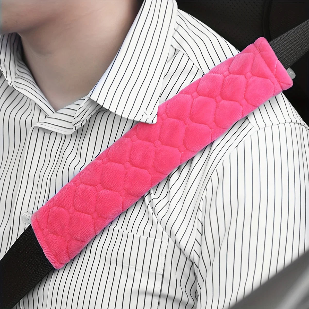 Soft plush car seat belt shoulder pad cover for comfortable driving