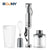 4-in-1 1000W stainless steel immersion hand blender set with chopper whisk and mixing cup