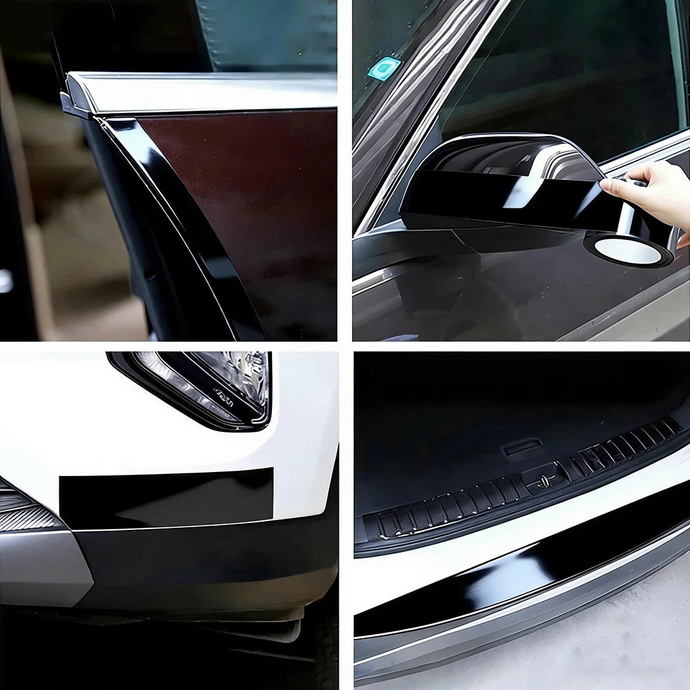 Glossy black car protective strip anti scratch tape for door sill and side mirror