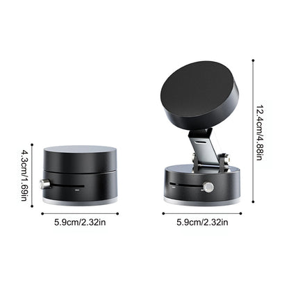 Magnetic suction car phone holder with double sided vacuum cup mount