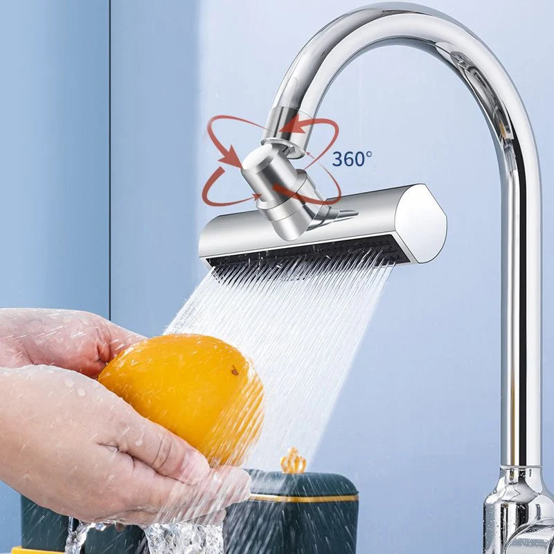 Splash proof kitchen faucet extender with waterfall water outlet and 360 degree rotation