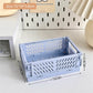 Foldable plastic storage box with handles collapsible crate for toys books snacks cosmetics and household organization