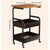 3 tier rolling cart with tabletop wood and metal storage rack with wheels