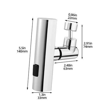 Splash proof kitchen faucet extender with waterfall water outlet and 360 degree rotation