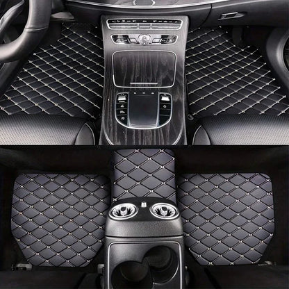 PU leather waterproof dust-proof car floor mat set for auto interior protection