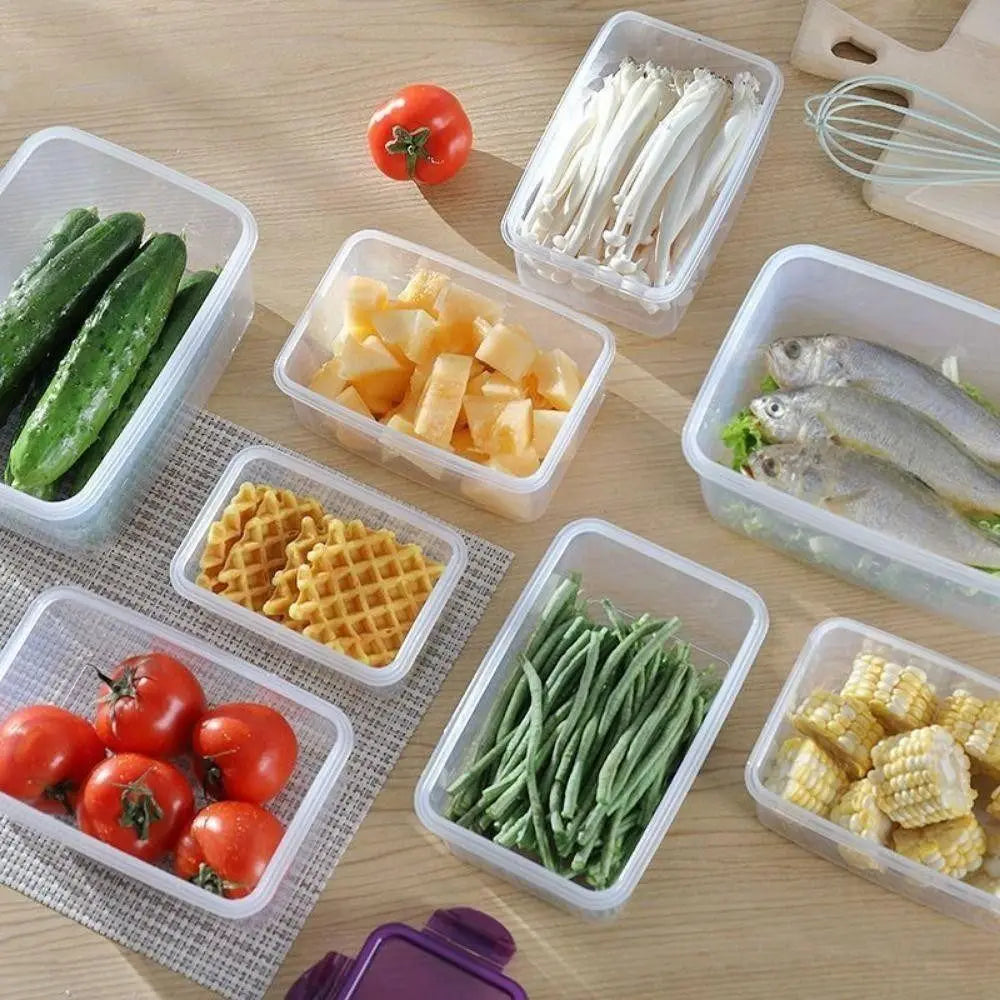 Transparent refrigerator storage box plastic food containers for kitchen organization