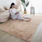 Kids rainbow fluffy area rug for bedroom playroom and living room decor