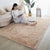 Kids rainbow fluffy area rug for bedroom playroom and living room decor