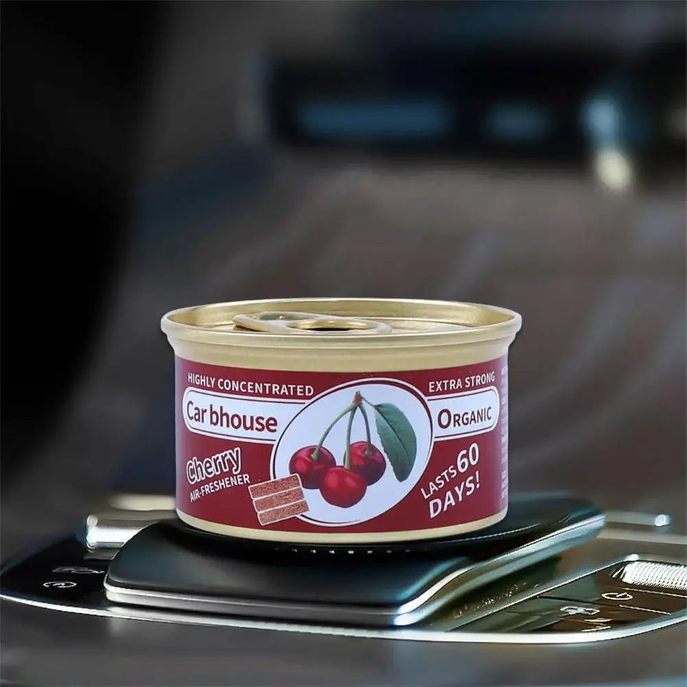 Long-lasting canned car air freshener with wood block coffee flavor fragrance for vehicle interior