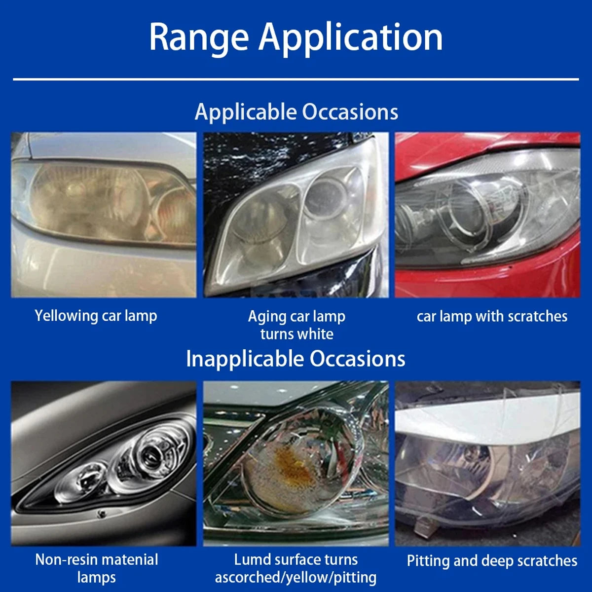Headlight scratch remover cleaning paste for restoring yellowed oxidized car headlights