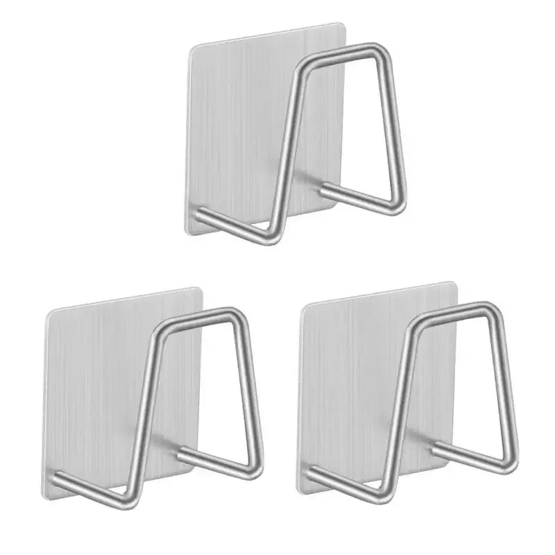 Stainless steel sink sponge holder adhesive drain drying rack for kitchen sponge scrubber and soap storage