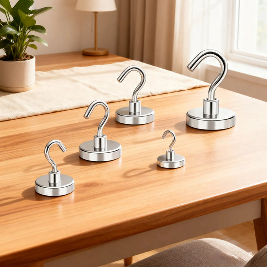 10pcs strong neodymium magnetic hooks for hanging keys tools towels kitchen items and home organization