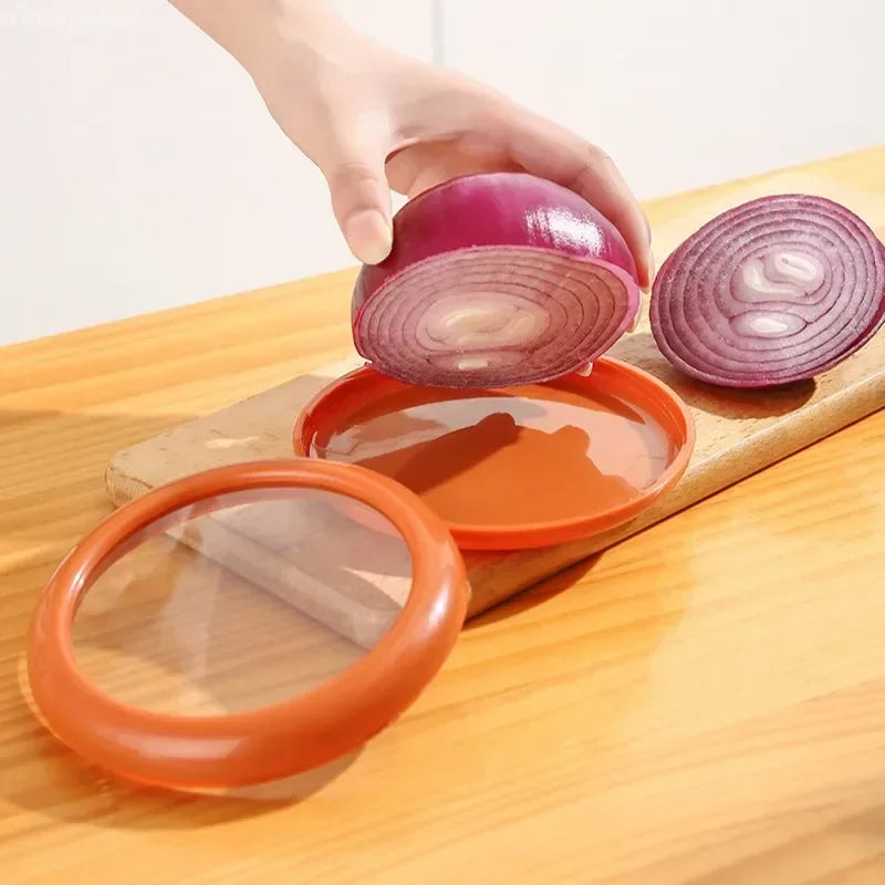Reusable fruit storage container covers with retractable film seal for fresh food preservation