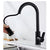 Black stainless steel pull out kitchen sink faucet with single handle design