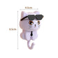 Cute cartoon cat waterproof wall hooks for keys and home decoration