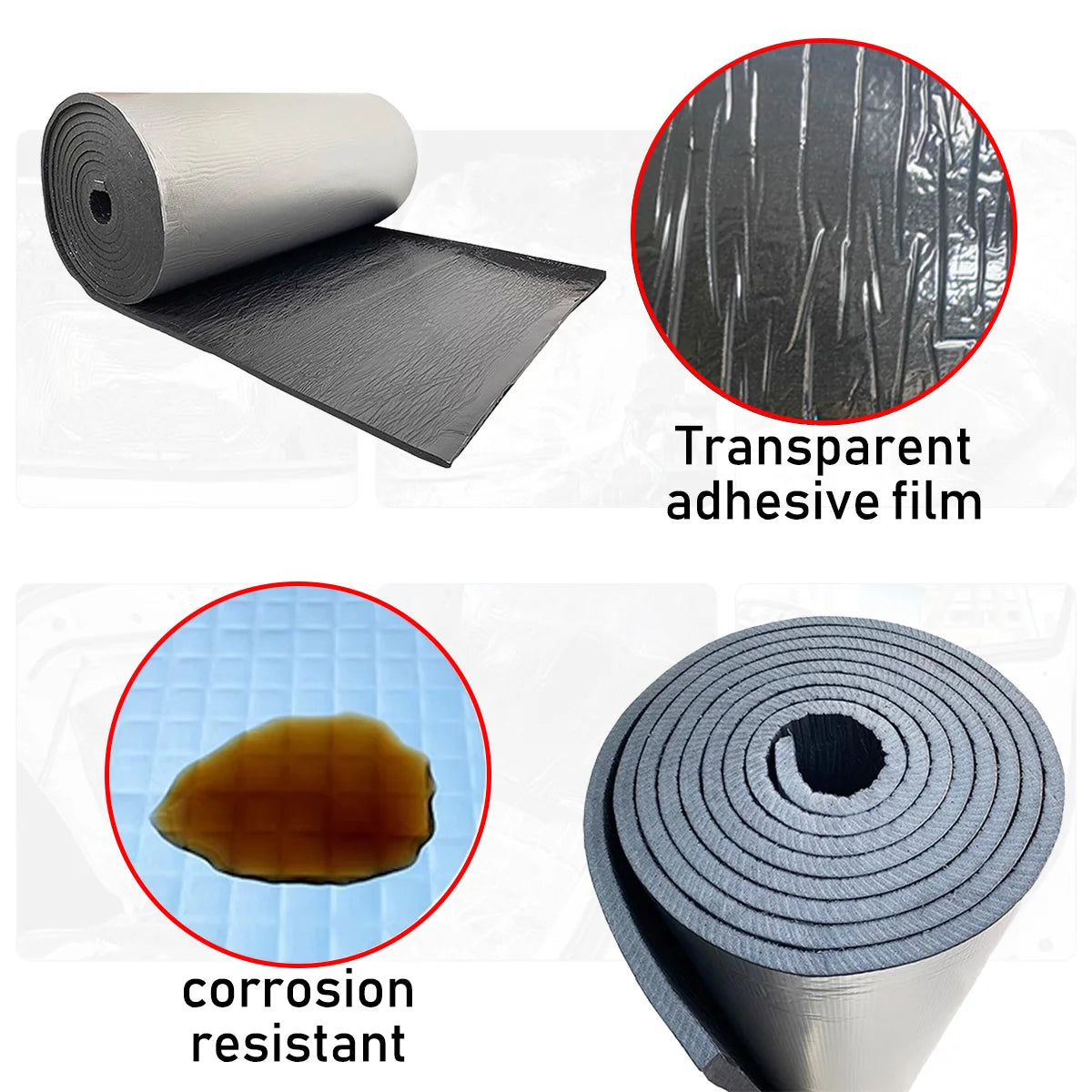 Self-adhesive car soundproof insulation pad for engine hood and door noise reduction