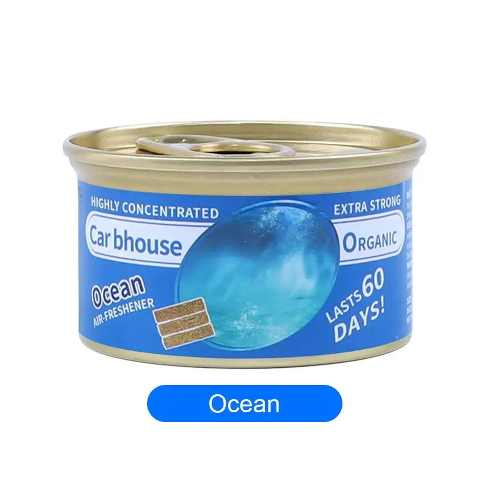 Long-lasting canned car air freshener with wood block coffee flavor fragrance for vehicle interior