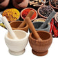 Resin mortar and pestle set for grinding garlic herbs spices ginger and seasonings in kitchen
