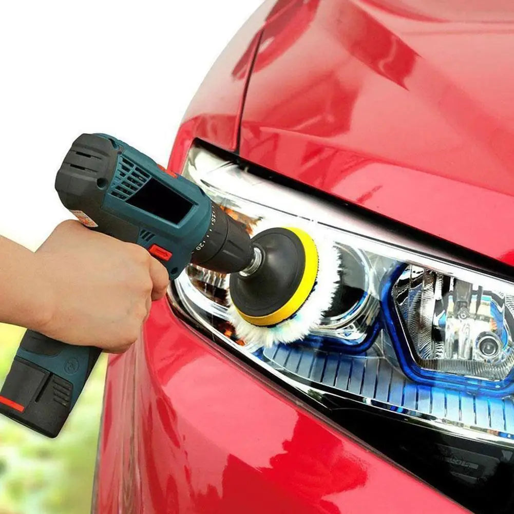 Car body polishing pad kit with sponge wool pads back plate and drill adapter for waxing and scratch cleaning