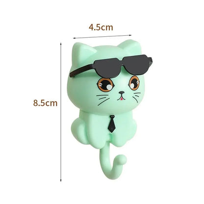 Cute cartoon cat waterproof wall hooks for keys and home decoration