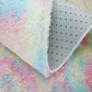 Kids rainbow fluffy area rug for bedroom playroom and living room decor