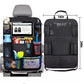 Car backseat organizer with touch screen tablet holder and storage pockets