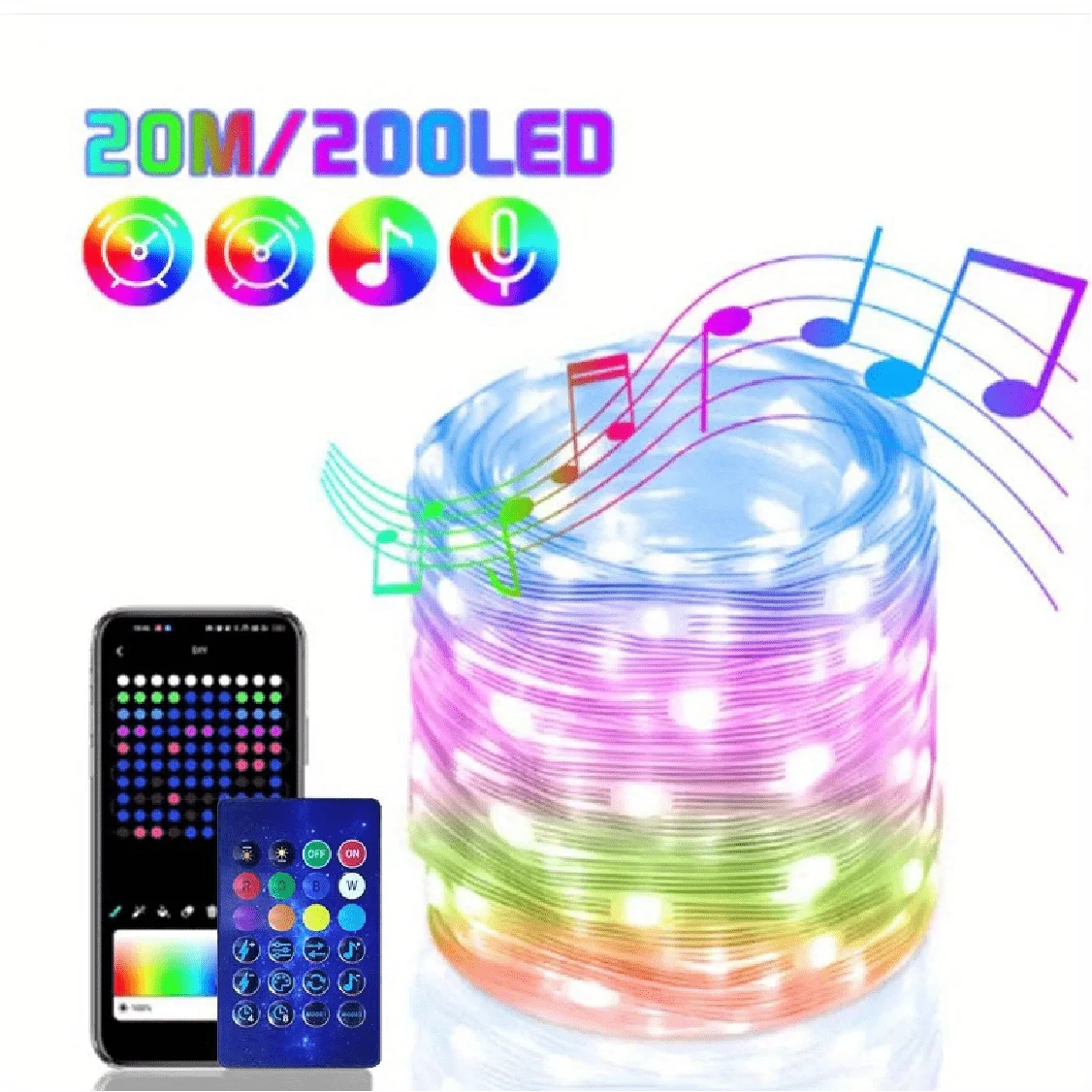 RGBIC Bluetooth fairy string lights with app remote control dream color LED lights for Christmas tree garden bedroom party decor