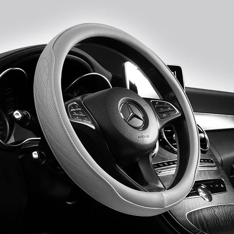 Napa leather perforated non-slip car steering wheel cover