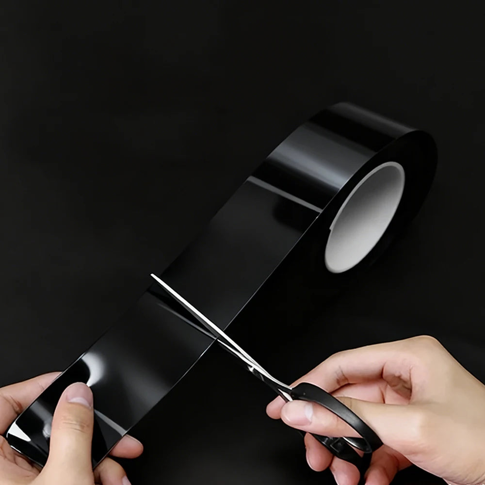 Glossy black car protective strip anti scratch tape for door sill and side mirror