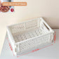 Foldable plastic storage box with handles collapsible crate for toys books snacks cosmetics and household organization