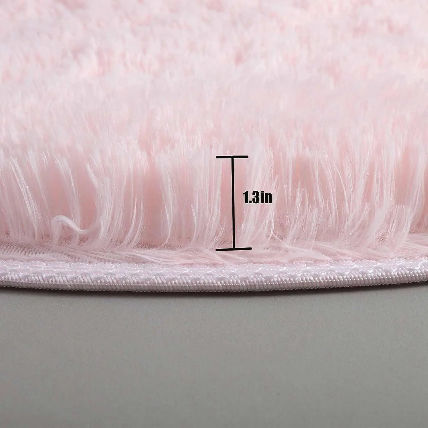 Round fluffy soft area rug for kids girls room princess bedroom decor