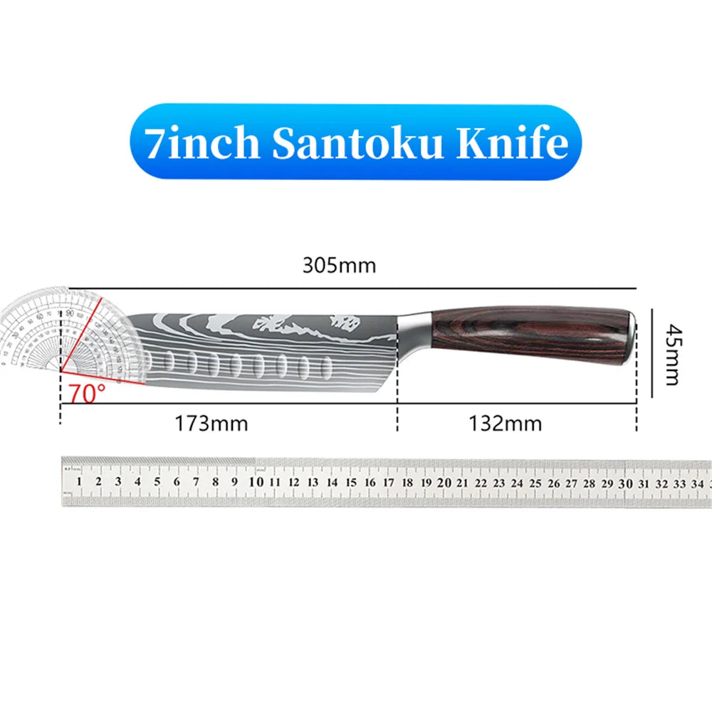 Stainless steel Japanese chef knife meat cleaver kitchen knife with gift box