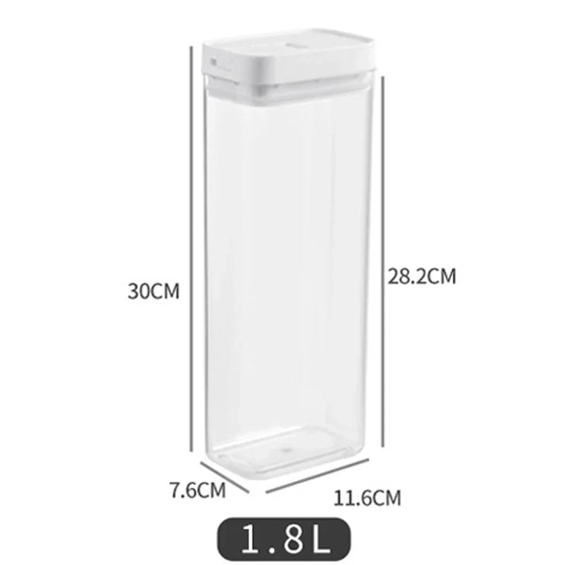 Transparent airtight pasta storage container for spaghetti noodles grains and pantry food storage