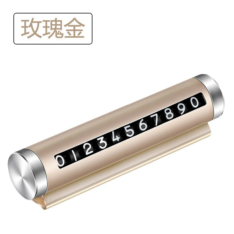 Metal car temporary parking phone number plate for dashboard windshield