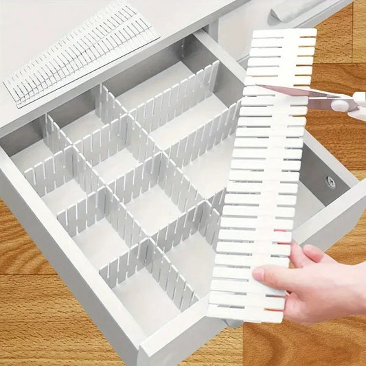 Adjustable plastic drawer organizer dividers reusable PP storage partitions for desk kitchen office drawer organization