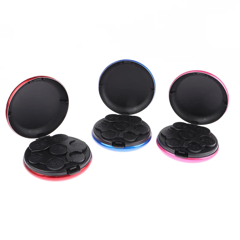 Round coin dispenser storage box for USD and Euro coins