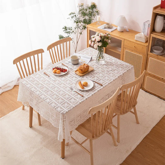 1pcs Rectangular Cut-Out Tablecloth With Bright Silk Thread