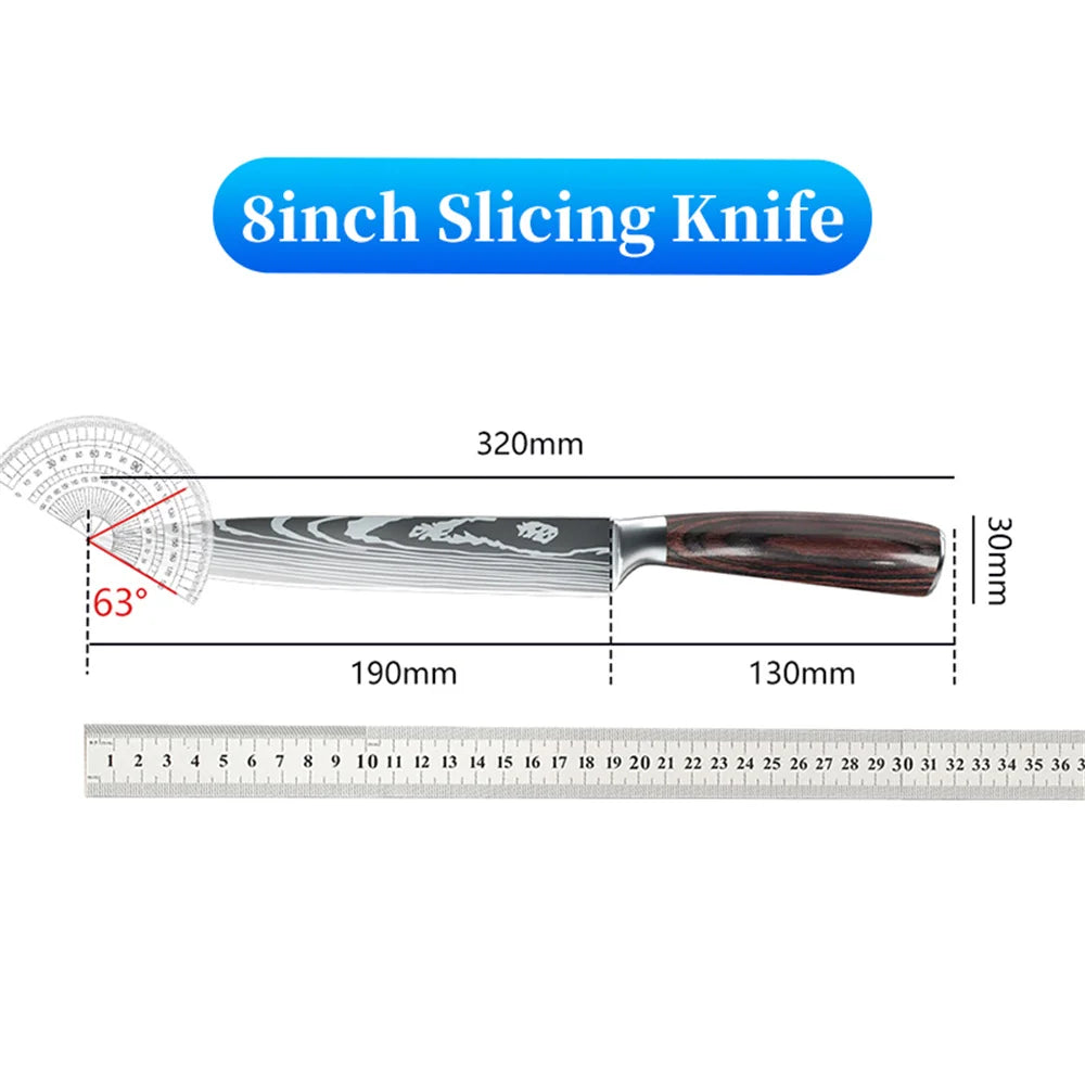 Stainless steel Japanese chef knife meat cleaver kitchen knife with gift box