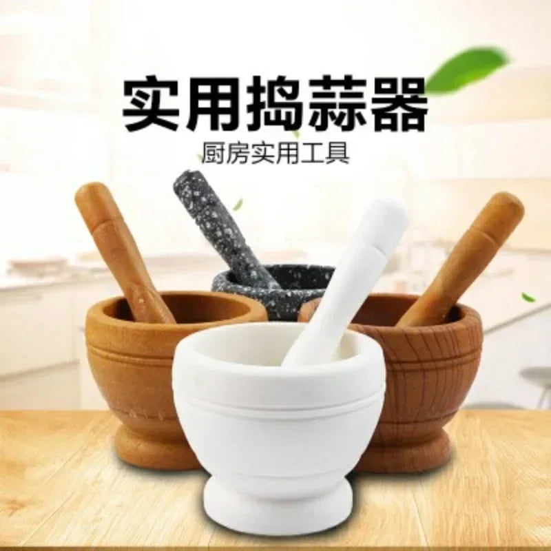 Resin mortar and pestle set for grinding garlic herbs spices ginger and seasonings in kitchen