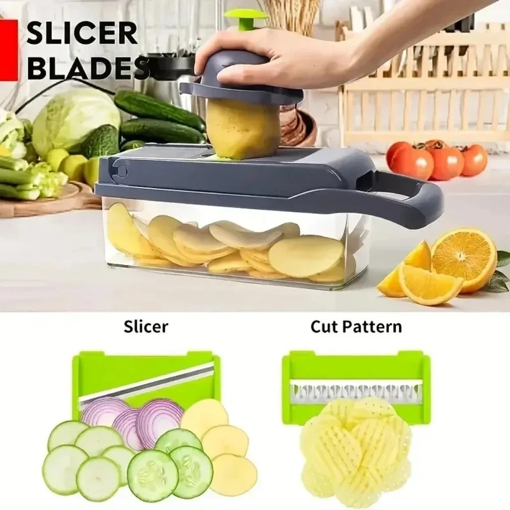 Multifunctional vegetable chopper food grater slicer dicer with stainless steel blades