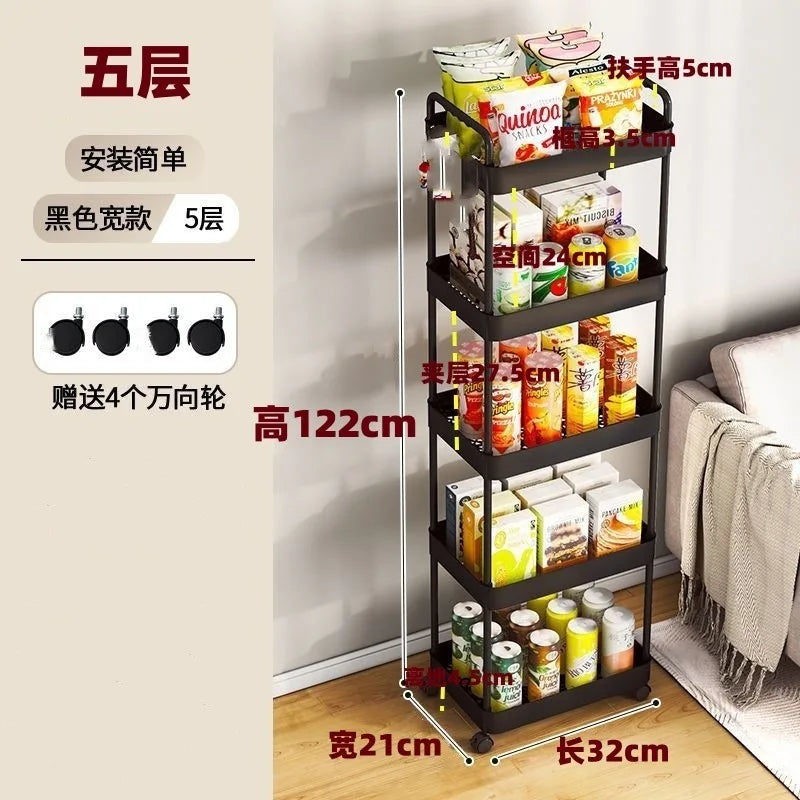 4 wheel rolling storage cart for bathroom kitchen and snack organization