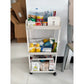 4 wheel rolling storage cart for bathroom kitchen and snack organization