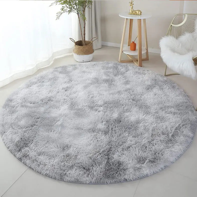 Round fluffy soft area rug for kids girls room princess bedroom decor