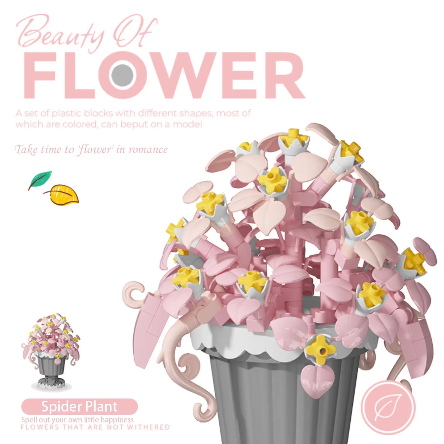 mini flower building block set with colorful potted plant designs micro self locking bricks DIY home desk decor toy gift