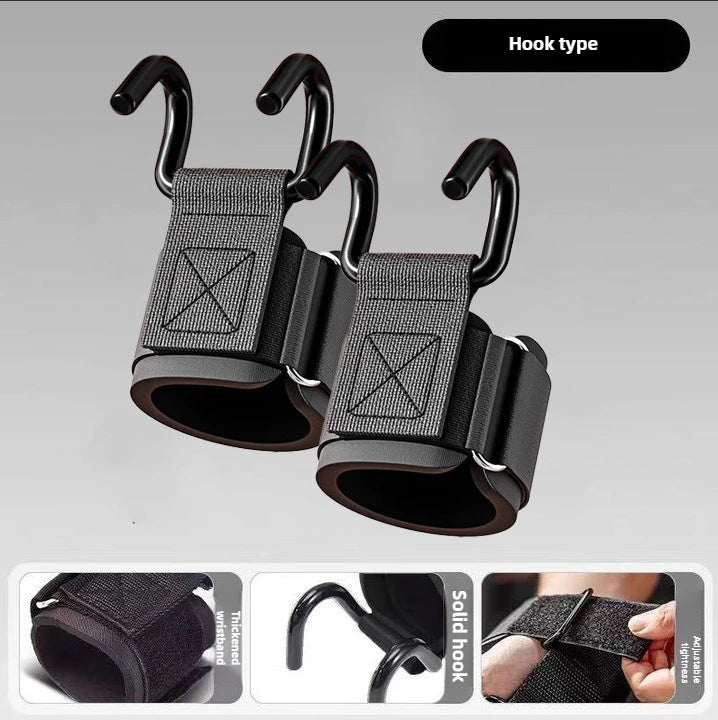 Weight Lifting Hook Grips with Wrist Wraps for Gym Training