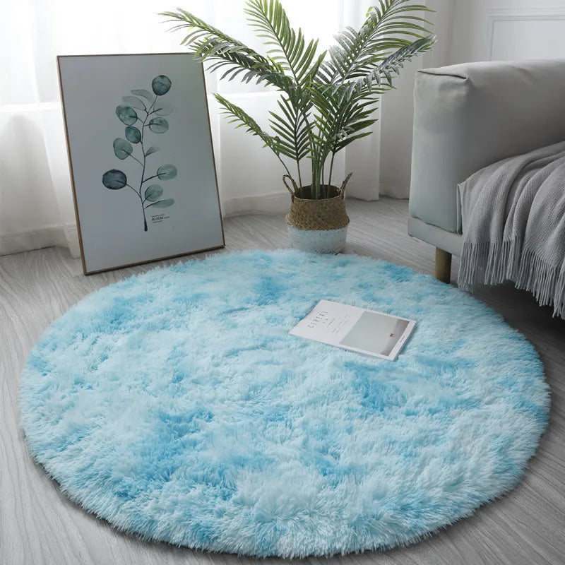 Super soft plush round rug mat fluffy carpet for living room bedroom and home decor