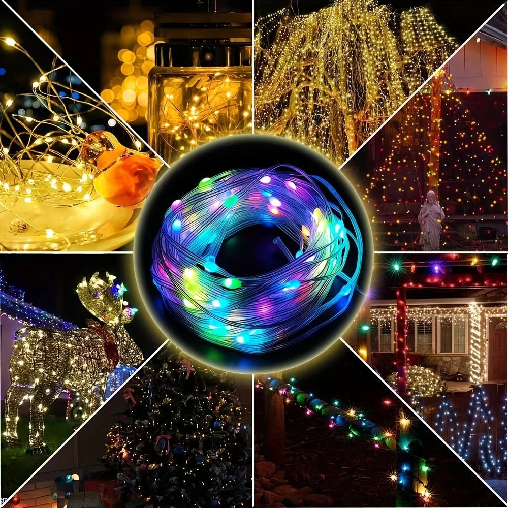 RGBIC Bluetooth fairy string lights with app remote control dream color LED lights for Christmas tree garden bedroom party decor